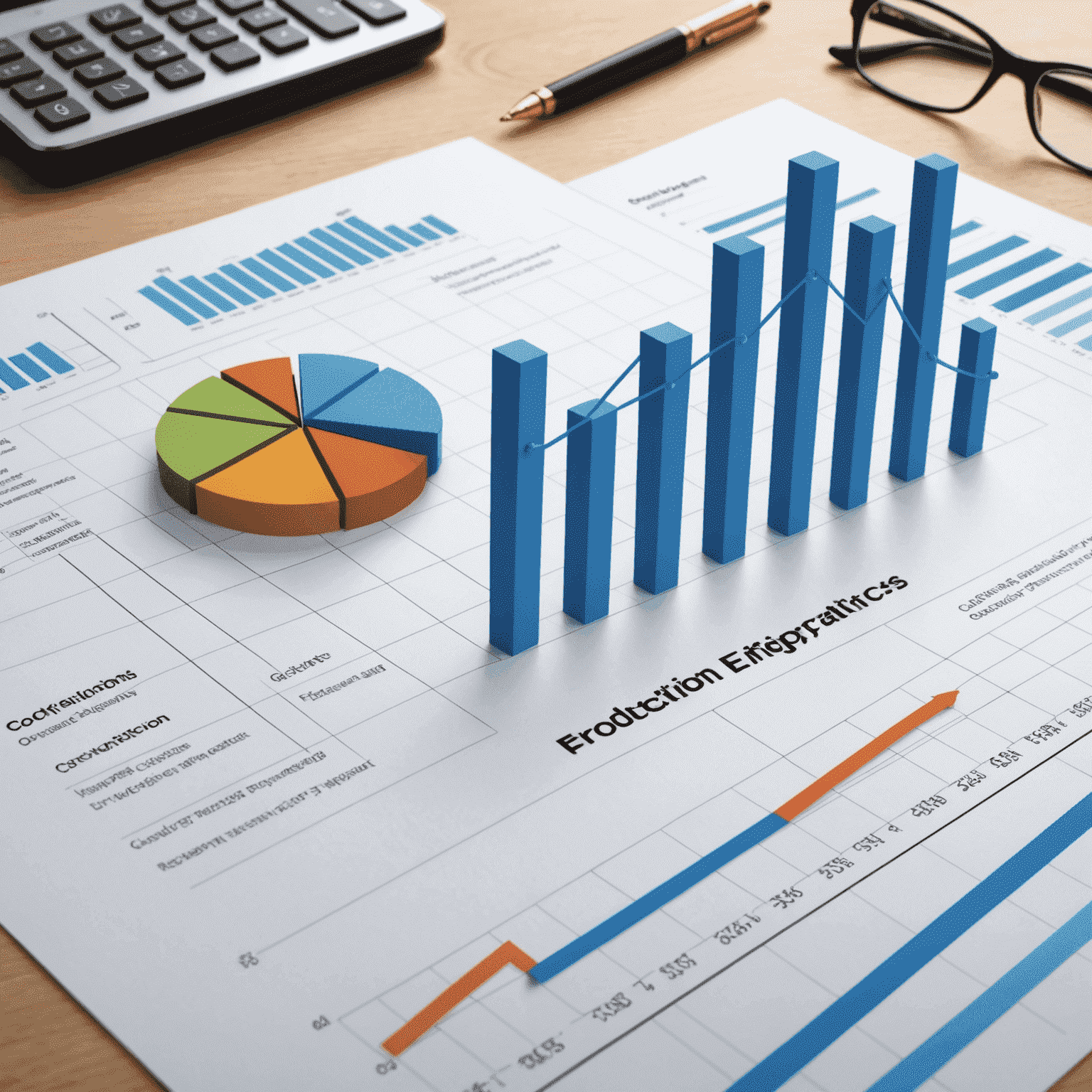 Graphs showing the company's improved production efficiency, reduced costs, increased sales, and overall financial performance after the consulting engagement